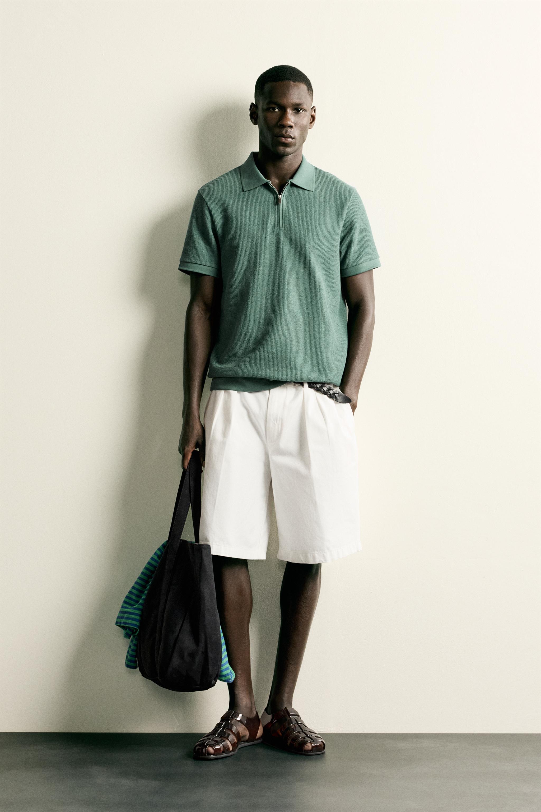 REGULAR FIT ZIP POLO SHIRT